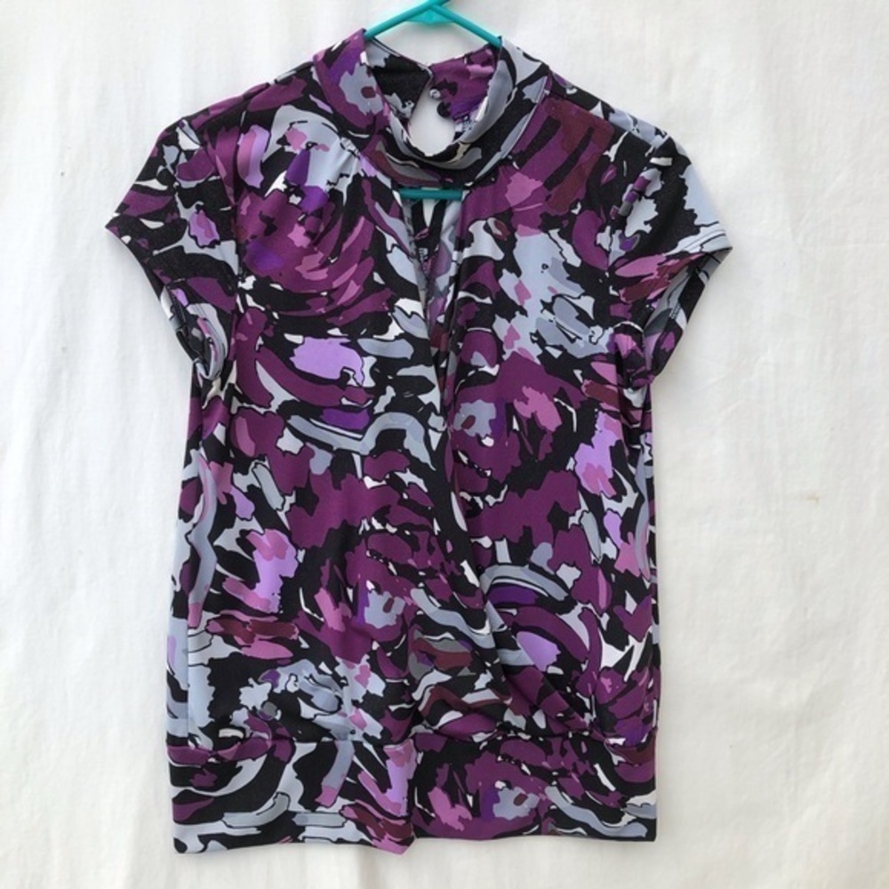 Top, blouse purple floral design